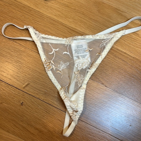 Vintage Corset Set Y2K Sheer Embroidered Lingerie Size Medium - Picture 7 of 8